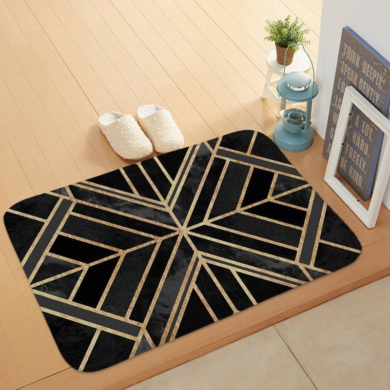 Coral Marble Velvet Door Floor Mat