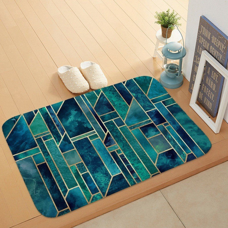 Coral Marble Velvet Door Floor Mat
