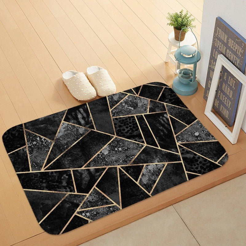 Coral Marble Velvet Door Floor Mat