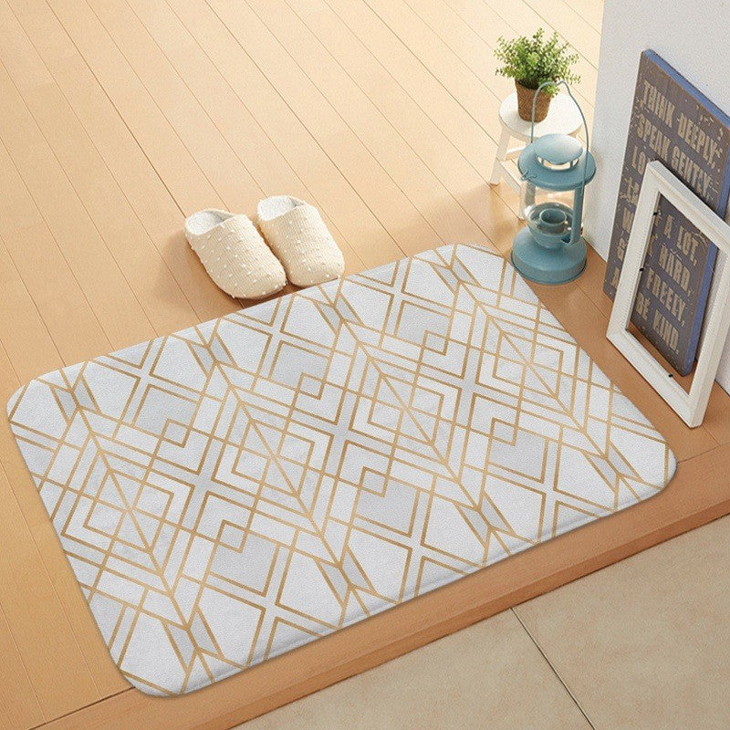 Coral Marble Velvet Door Floor Mat