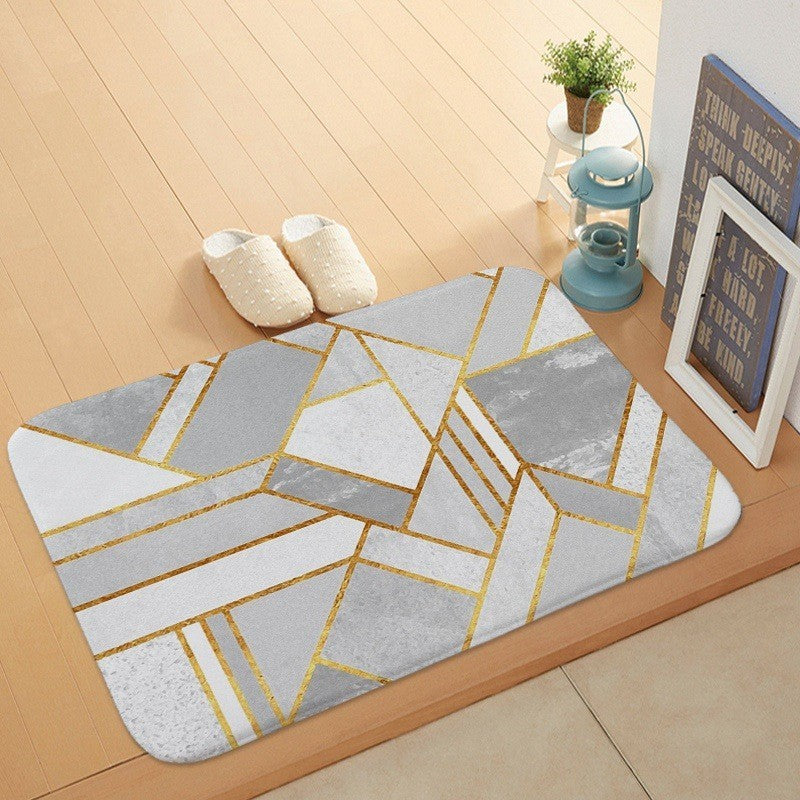 Coral Marble Velvet Door Floor Mat