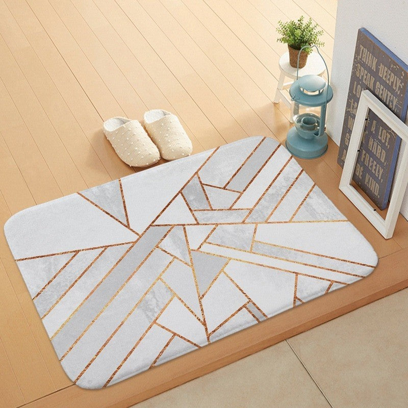 Coral Marble Velvet Door Floor Mat