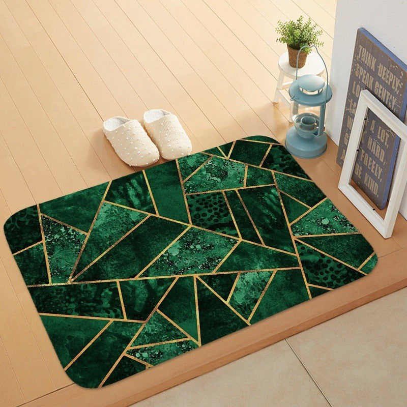 Coral Marble Velvet Door Floor Mat