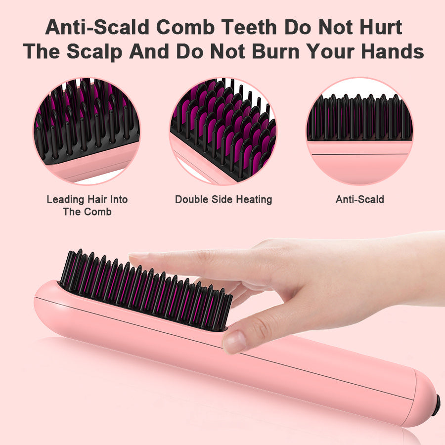 Portable USB 2 In 1 Hair Straightener Comb