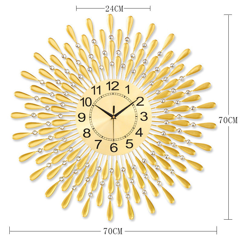 Quartz Crystal Iron Wall Clock