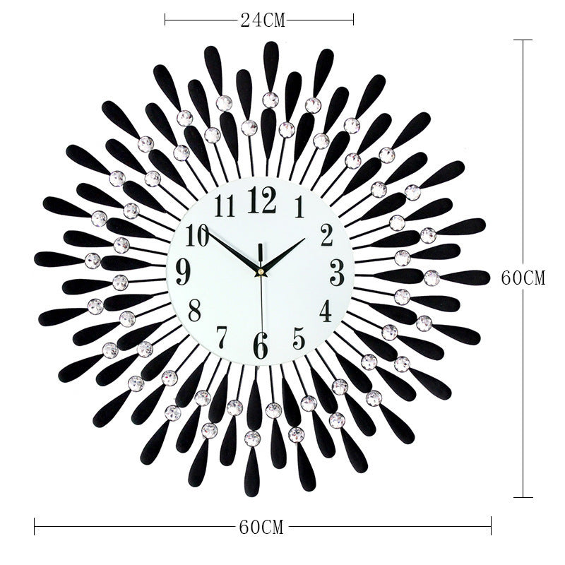 Quartz Crystal Iron Wall Clock
