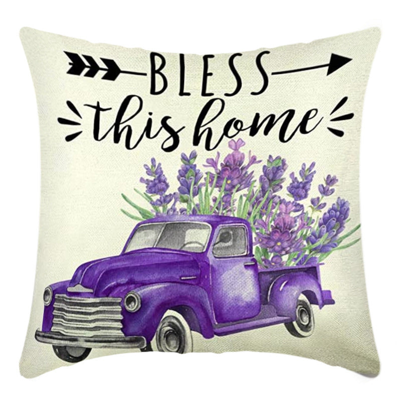 Summer Green Plant Flower Pillow Cover