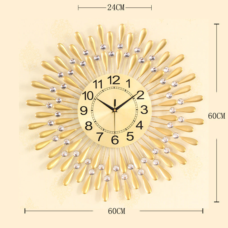 Quartz Crystal Iron Wall Clock