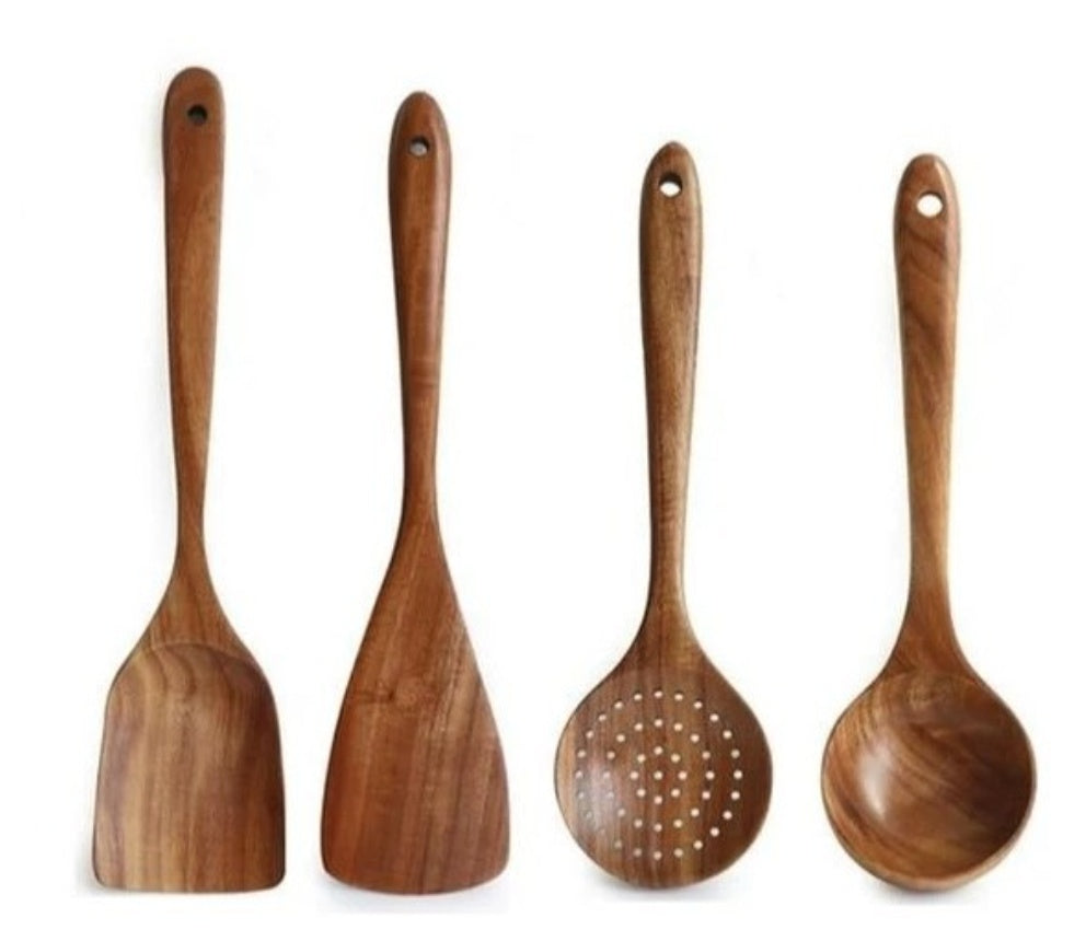 Household Non-stick Wooden Cookware Set