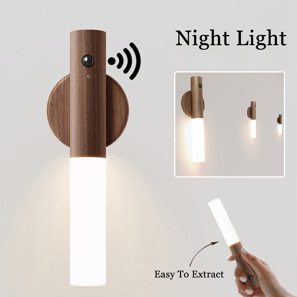 USB Magnetic Wood Cabinet Night Lamp