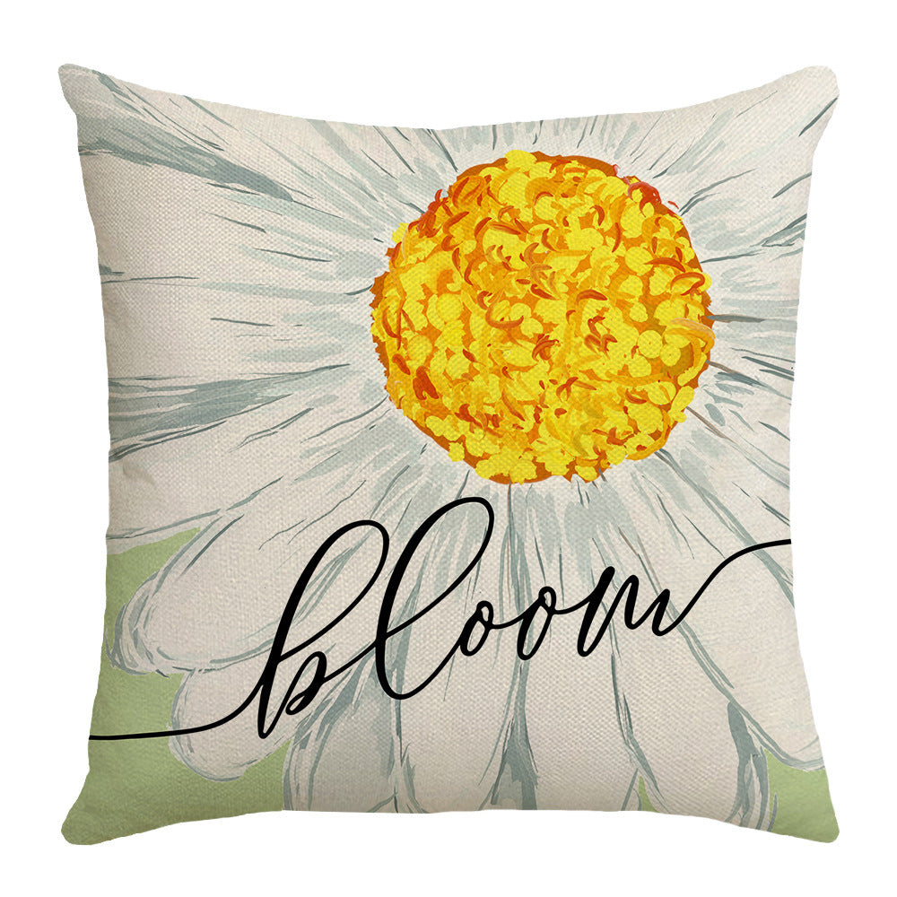 Summer Green Plant Flower Pillow Cover