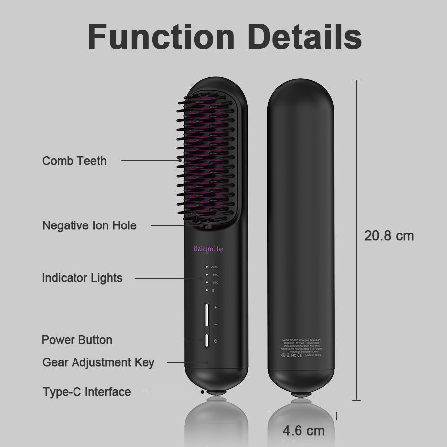 Portable USB 2 In 1 Hair Straightener Comb
