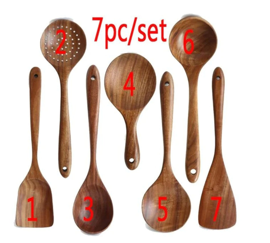 Household Non-stick Wooden Cookware Set