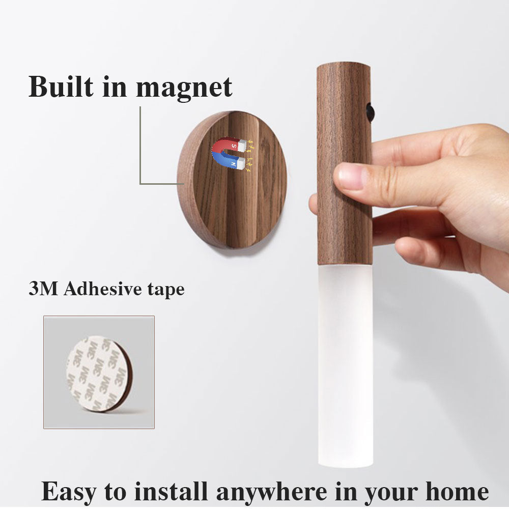 USB Magnetic Wood Cabinet Night Lamp