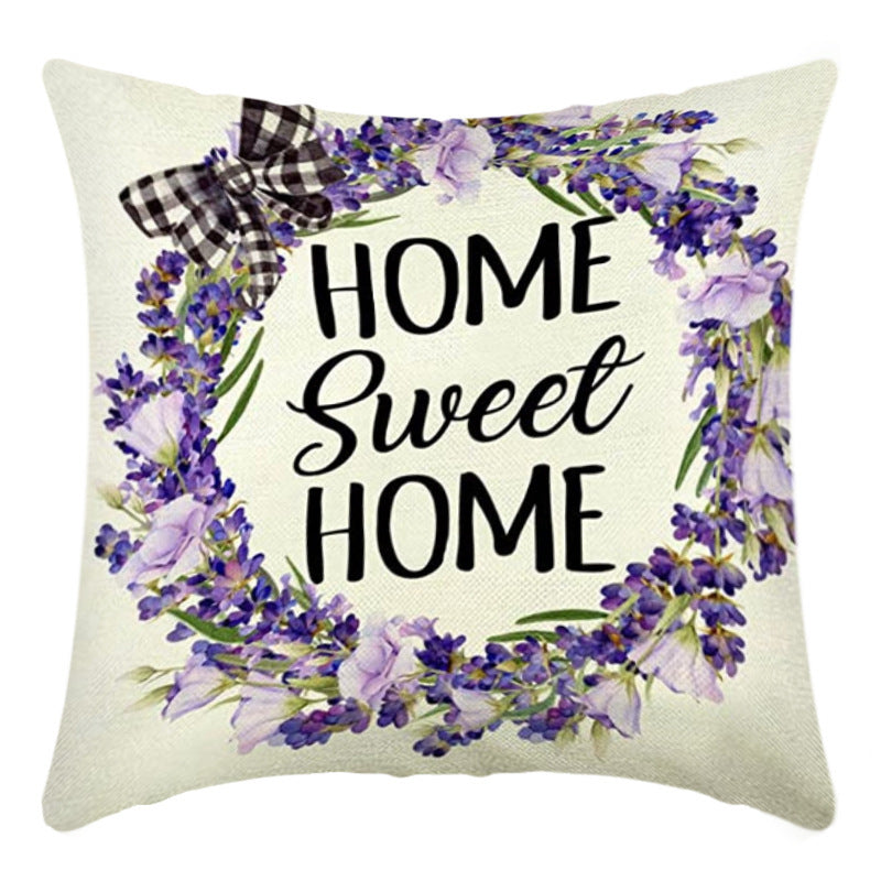 Summer Green Plant Flower Pillow Cover