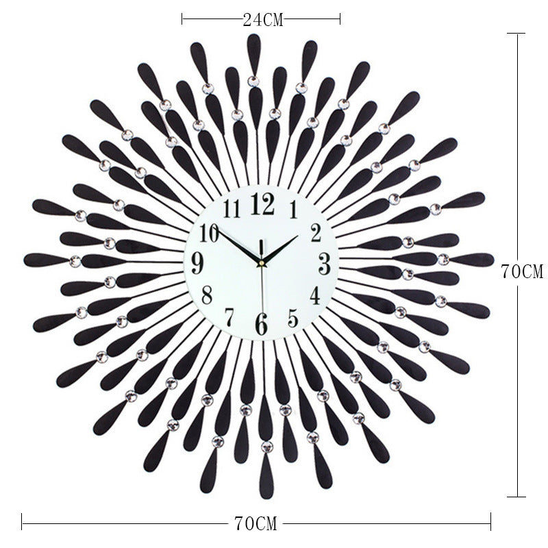 Quartz Crystal Iron Wall Clock