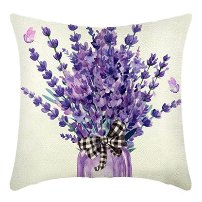 Summer Green Plant Flower Pillow Cover