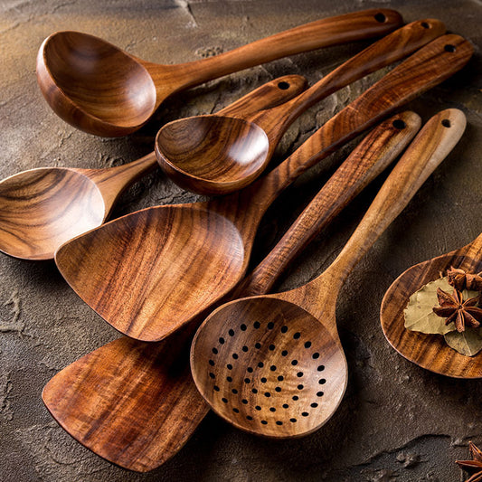Household Non-stick Wooden Cookware Set