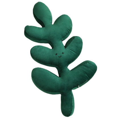 Philodendron Green Plant Shaped Pillow