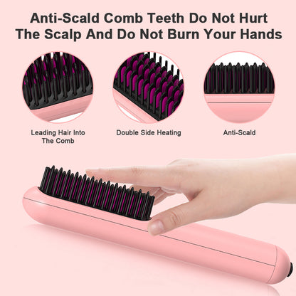 Portable USB 2 In 1 Hair Straightener Comb