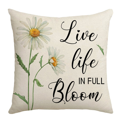 Summer Green Plant Flower Pillow Cover
