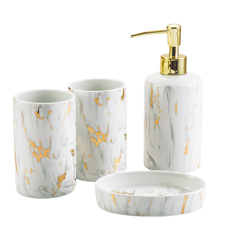 Ceramic Marble Bathroom Wash Kit