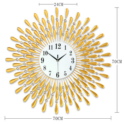 Quartz Crystal Iron Wall Clock