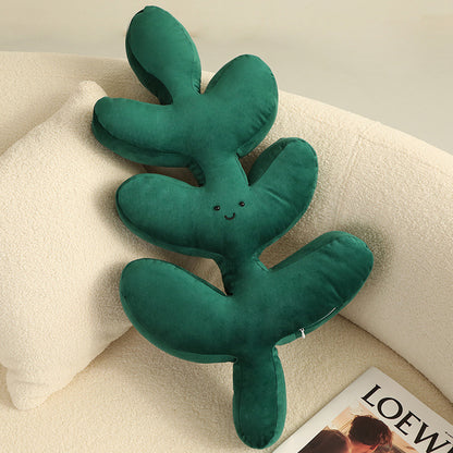 Philodendron Green Plant Shaped Pillow