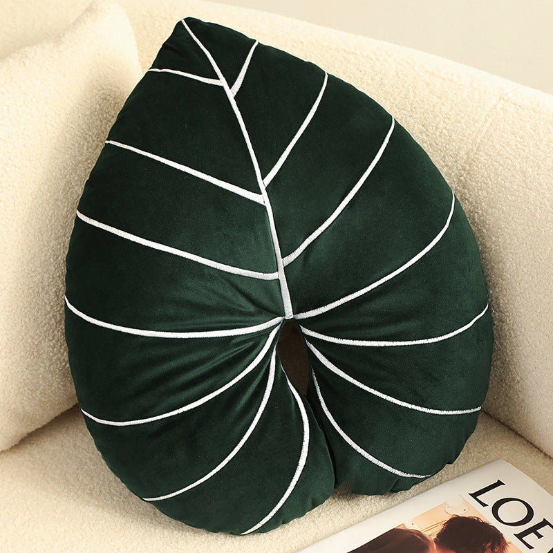 Philodendron Green Plant Shaped Pillow